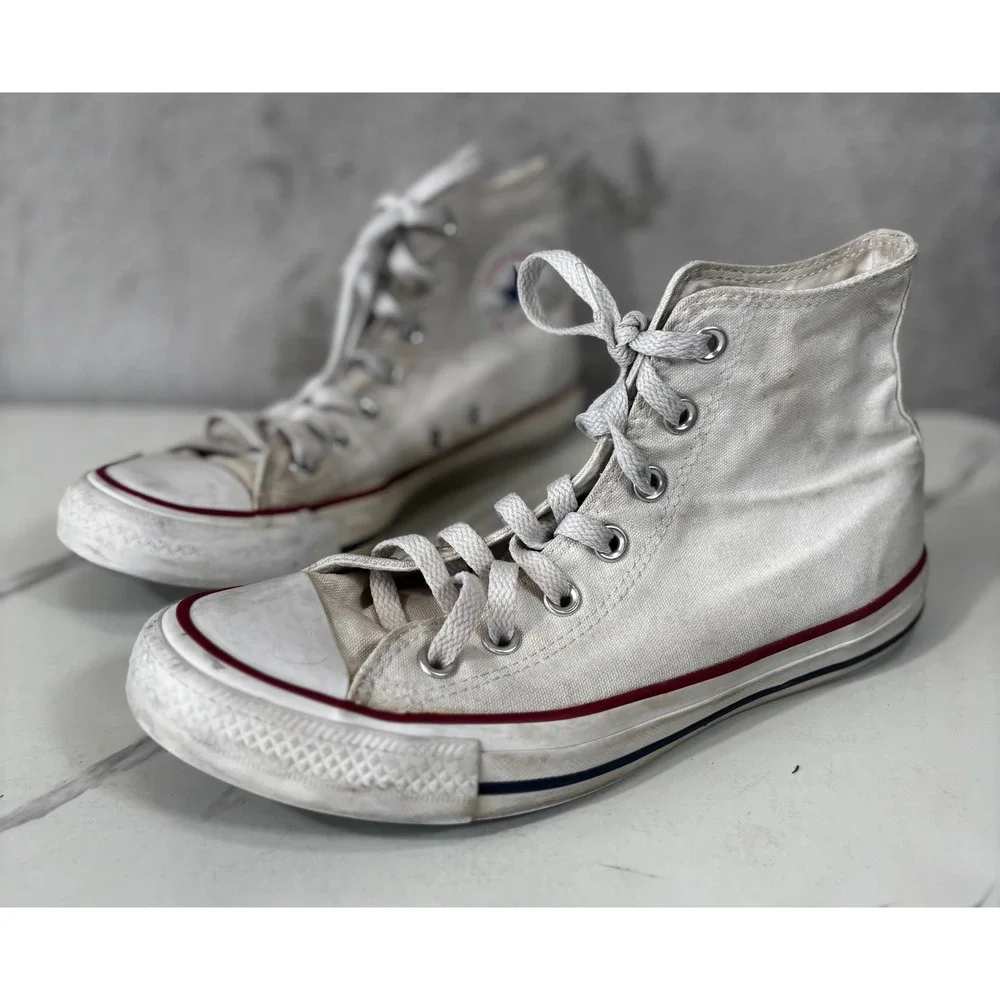 Converse Chuck Taylor All Star High Top Mens 6 Womens 8 White Good M7650 Sneaker